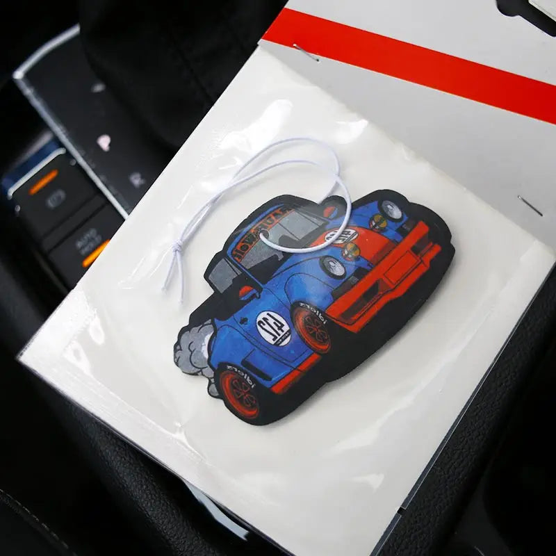JDM Style Car Rear View Mirrow Pendent Air Freshener Solid Paper Piston Brake Wheel Rim Shock Absorber