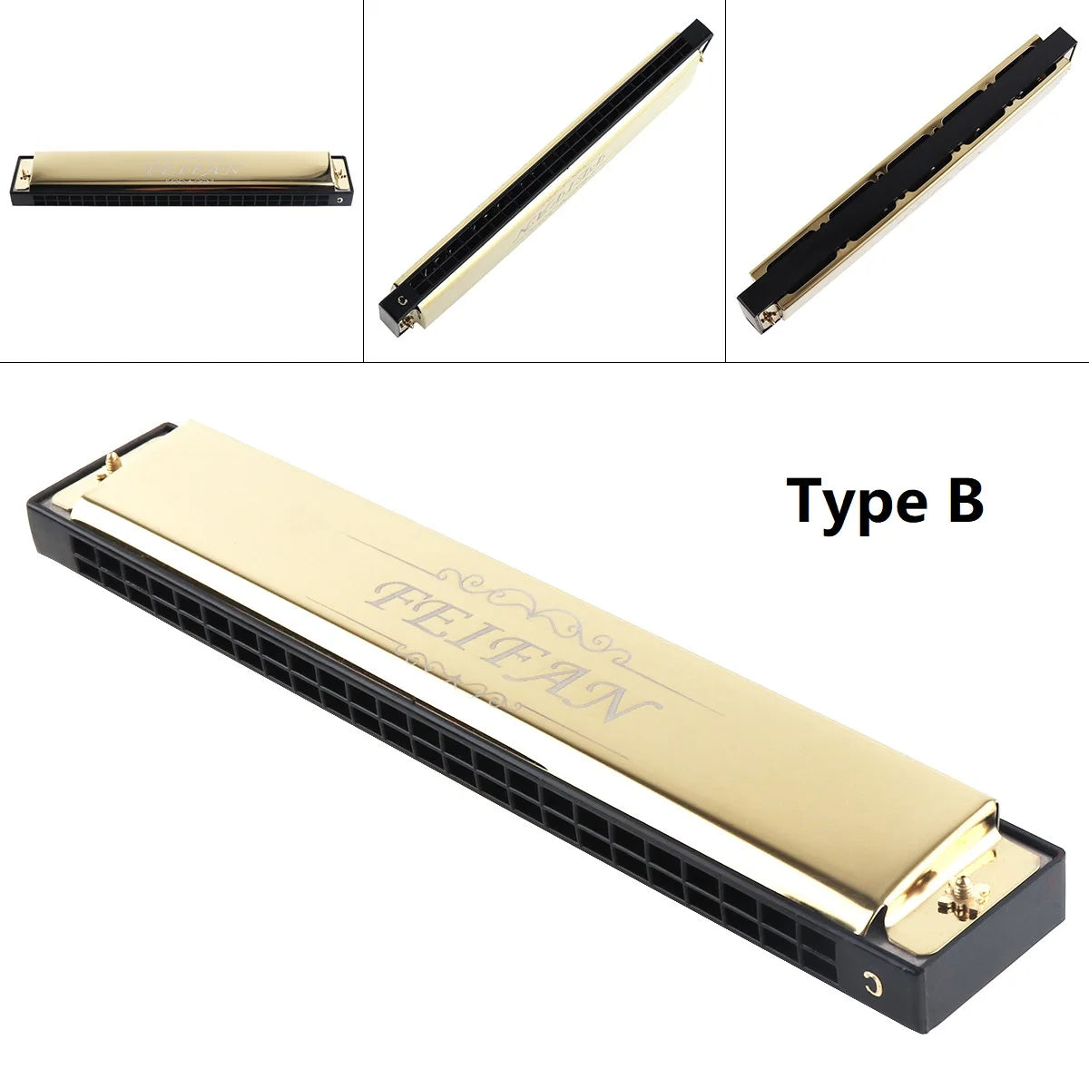 10 Hole 24 Hole Harmonica 8K Titanium Tremolo Tone Key C Harmonica Harp Mouth Organ Musical Instruments With Case
