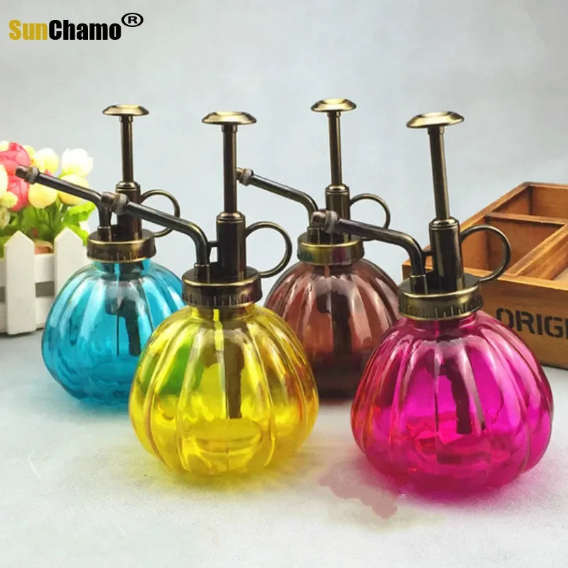 Gardening Plant Watering Cans Retro Antique Copper Kettle Small Watering Can Pumpkin Glass Gardening Water Cans Garden Supply