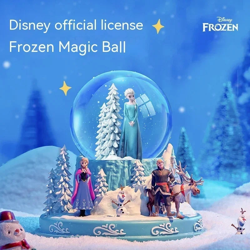 Disney Ice Snow Romance Music Snowflake Rotating Box Crystal Ball Princess Elsa Girl Cute Cartoon Anime Kid Girl Brithday Gift