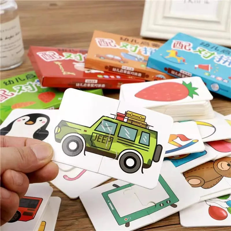 Kids Animal Puzzles for Toddlers 1 2 3 Years Boys Girls Learning Animals Memory Card Matching Game Educational Toys for Children