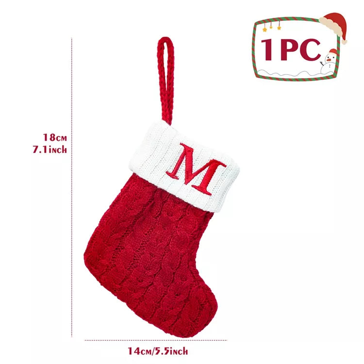 Christmas Alphabet Knitting Socks Christmas Tree Ornaments Christmas Decorations for Home 2023 Navidad Noel 2024 Xmas Gift