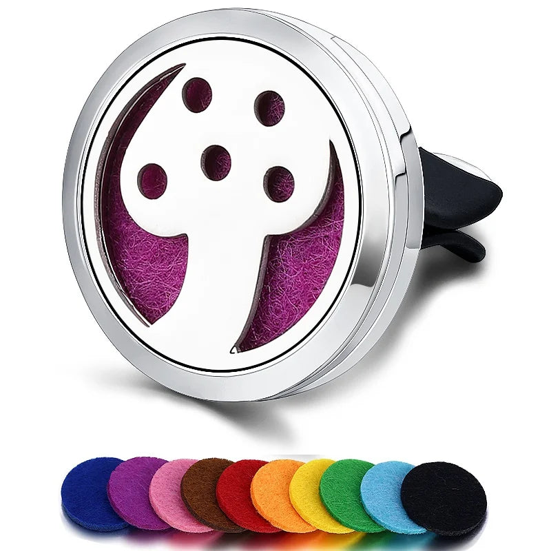 Refillable Car Air Freshener Smell Perfume Diffuser Clip Auto Vent Essential Oil Stainless Steel Locket Interior Accessories