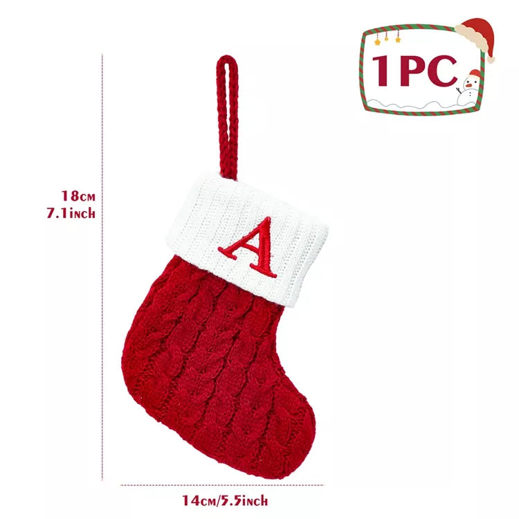 Christmas Alphabet Knitting Socks Christmas Tree Ornaments Christmas Decorations for Home 2023 Navidad Noel 2024 Xmas Gift