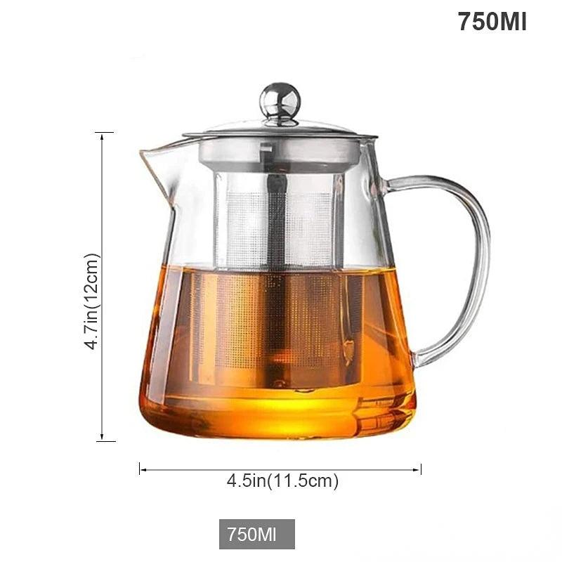 Dropshipping Heat Resistant Glass Teapot Various Styles of Hot-Selling Tea Sets Clear Kettle Flower Puer Tea Infuser Pot
