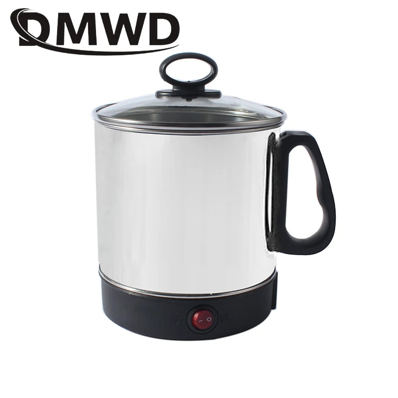 Stainlesss Steel Electric Kettle Water Heating Boiler Tea Pot Cup Portable Travel Mini Hotpot Skillet Food Cooking Noodle Cooker