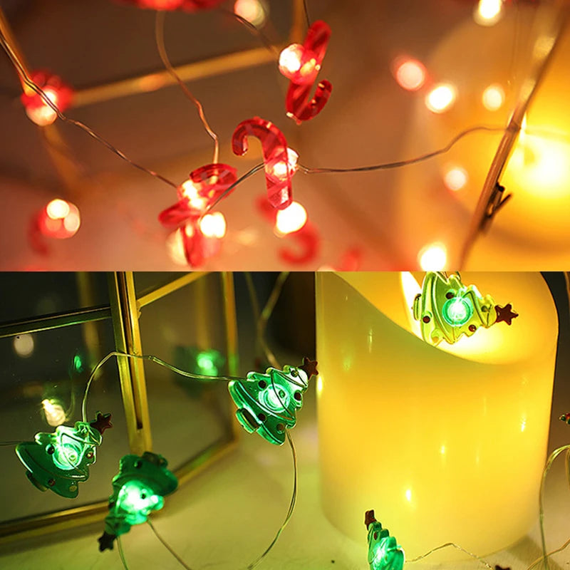 Christmas Fairy Light Christmas Light String Santa Claus Snowman Garland Light for Wedding Bedroom Christmas Tree Ornament
