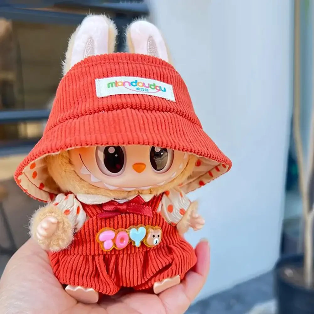 17cm Mini Plush Doll'S Clothes Outfit Accessories for Korea Kpop Exo Labubu Idol Casual Strap Set Clothing Gift
