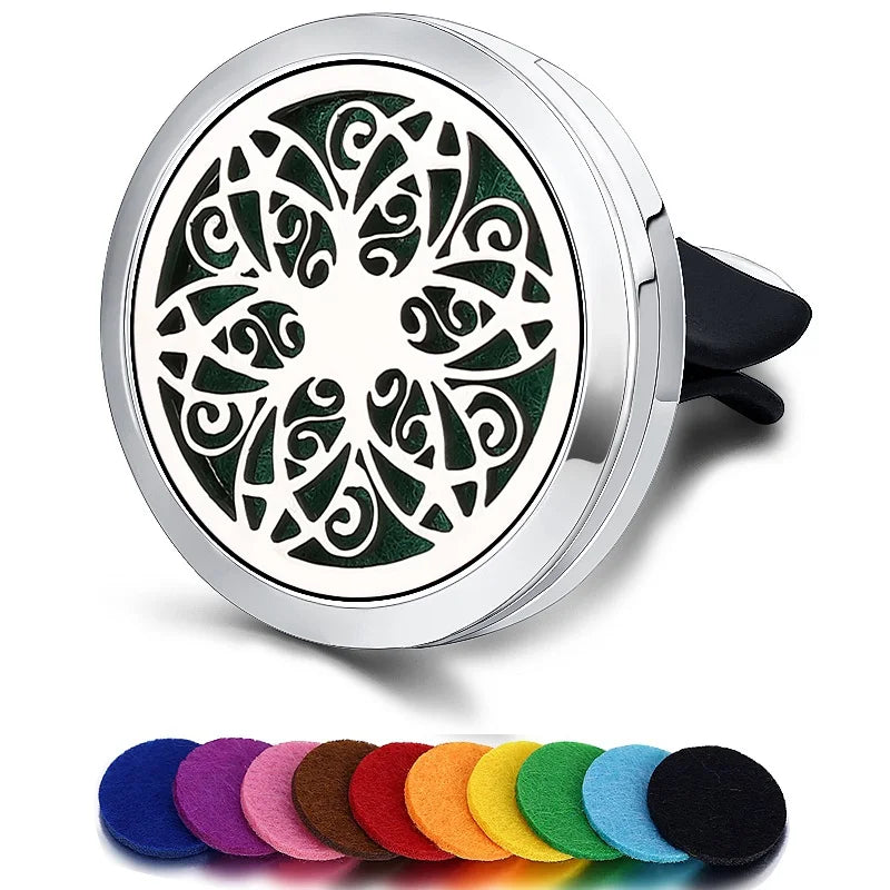 Refillable Car Air Freshener Smell Perfume Diffuser Clip Auto Vent Essential Oil Stainless Steel Locket Interior Accessories