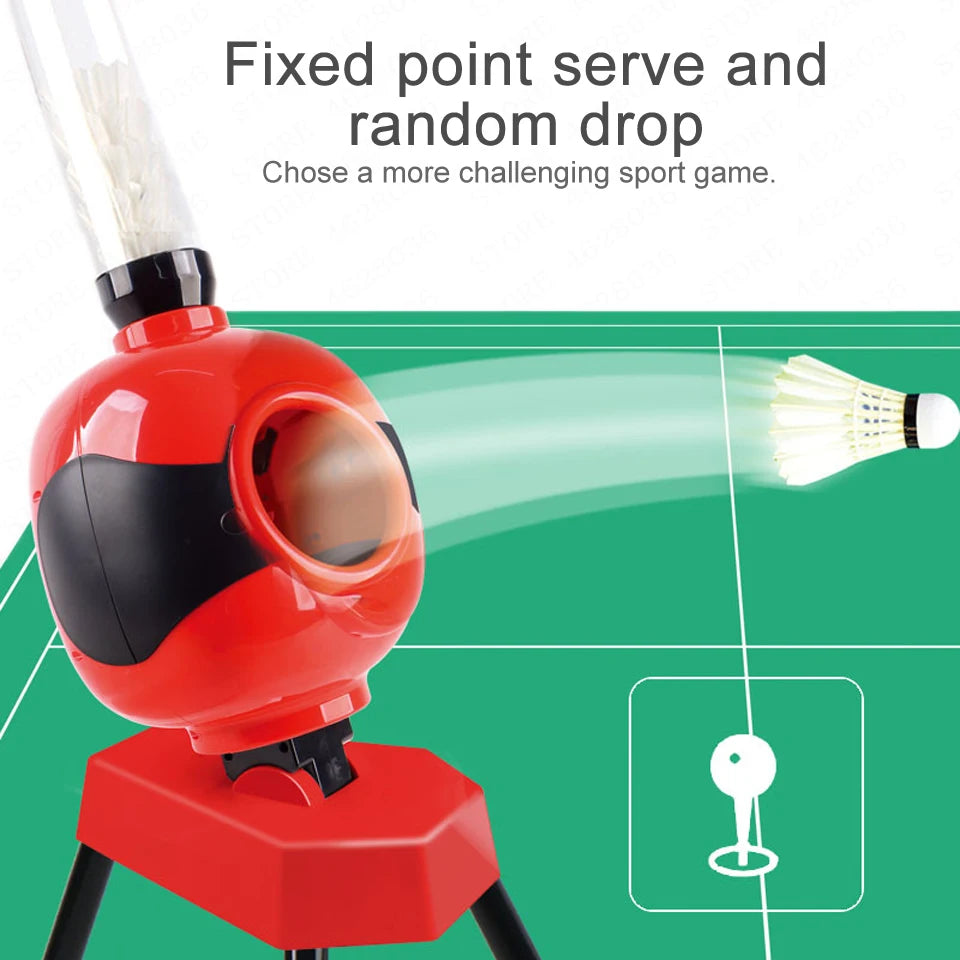 Kid Automatic Badminton Service Machine Robot Portable Outdoor Indoor Beginner Ball Pitching Practice Trainer Device