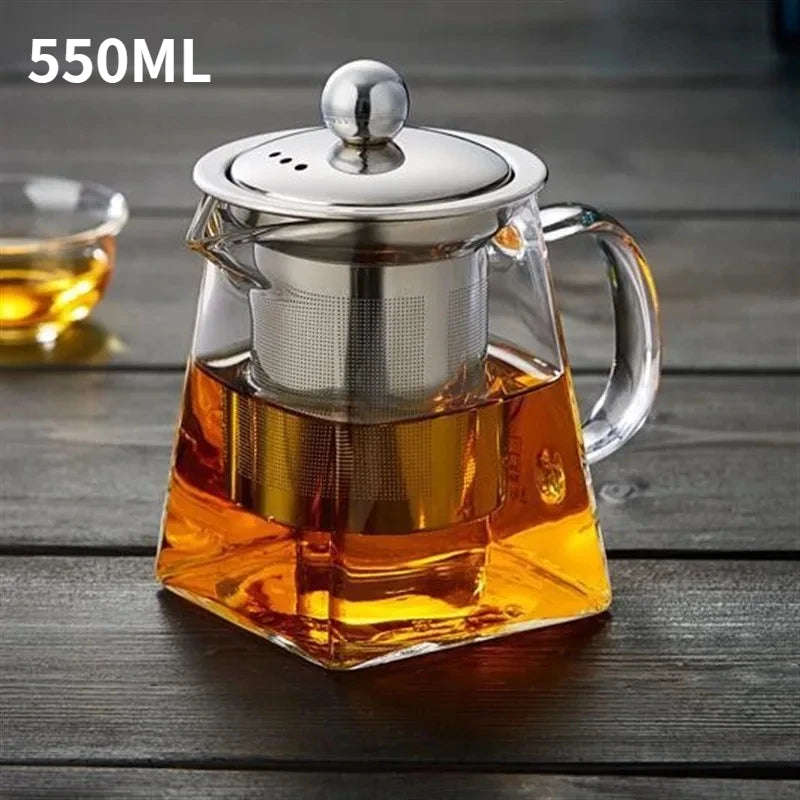 Glass Teapot With Infuser Tea Set Kettle Maker Infusers Jug Teaware Kitchen Dining Bar Home Tea Kit Glass Teapot Samovar