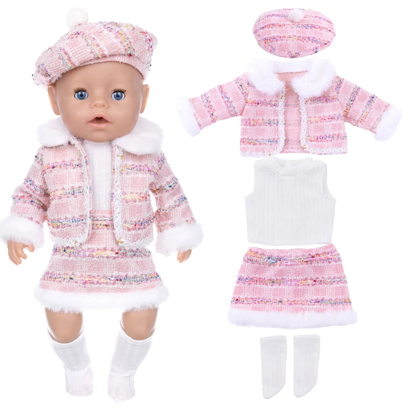 40cm Baby Doll Bib Legging Accessories 43cm Doll Hat Gloves
