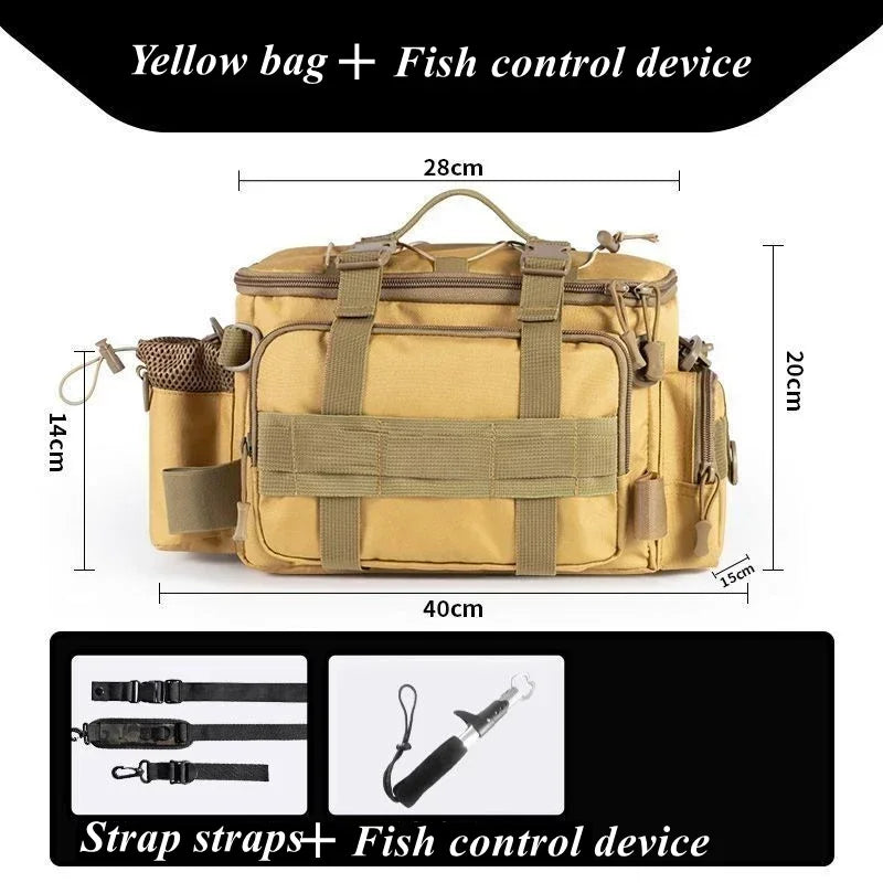 Fishing Tackle Bag Single Shoulder Crossbody Tactical Bags Men Waist Pack Fish Lures Gear Utility Storage Fishing Box Chest Bag