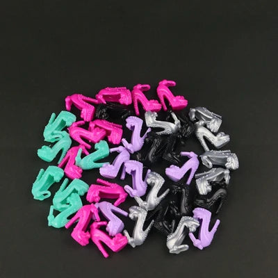 10 Pair / Lot New Black High-Heel Shoes for Barbie Doll High Quality Princess Doll Boot 5 Color Available