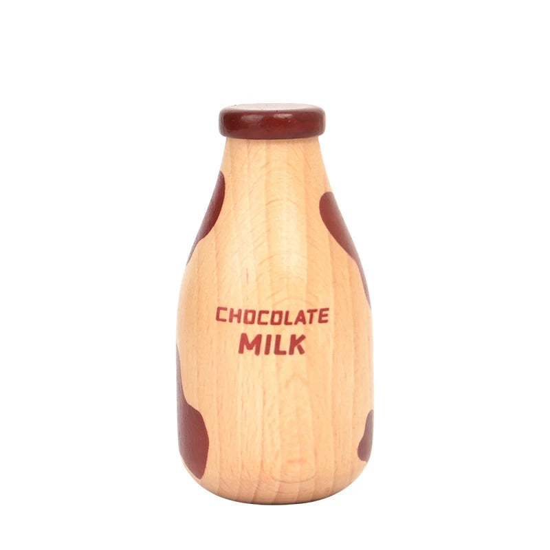1Pcs Strawberry Milk Drink Bottle Toy Magnetic Wooden Kitchen Chechele Simulation Play House Educational Toy for Children Gift