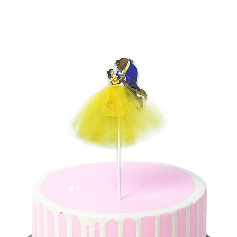 Disney Cake Topper Decoration Happy Birthday Party Snow White Cake Decor Frozen Elsa Birthay Supplies Ariel Sofia Princess Cake