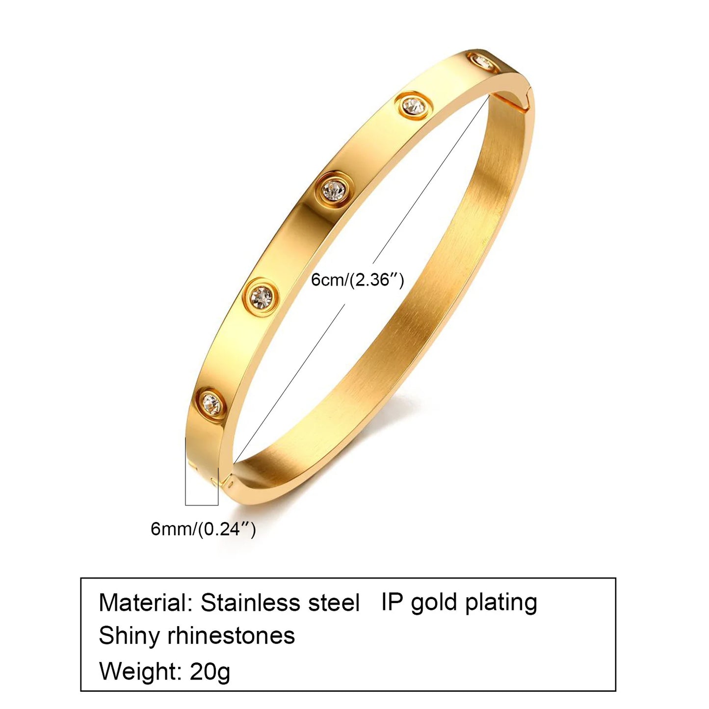 Cubic Zirconia Bangle Bracelet,18K Gold Plated Cuffs, Stainless Steel Jewelry Best Gifts for Valentine's Day Birthdays Gift