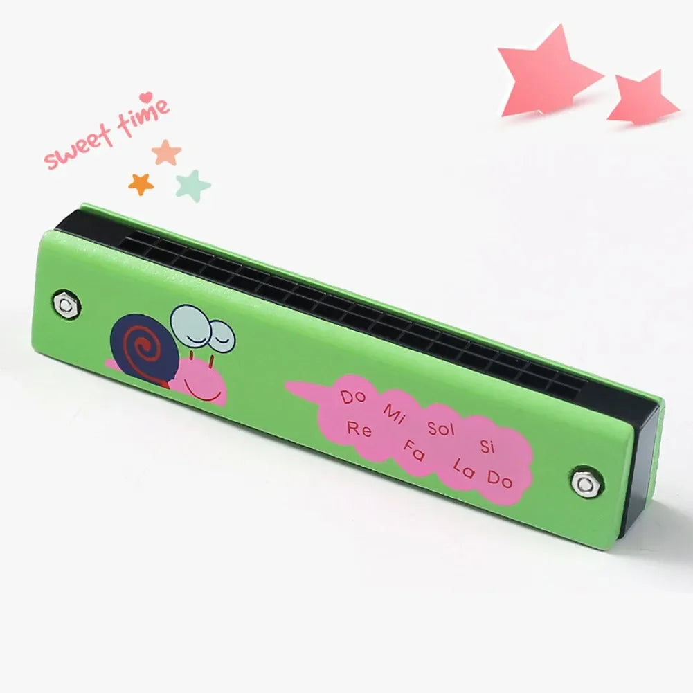 Wooden Harmonica Multicolored for Children 16 Holes Harmonica Mouth Organ Kids Music Instrument Educational Toy Gift