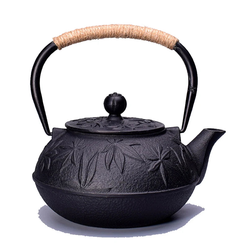 900ML Japanese Style Cast Iron Teapot With Stainless Steel Infuser Strainer Plum Blossom Cast Iron Tea Kettle for Boiling Water