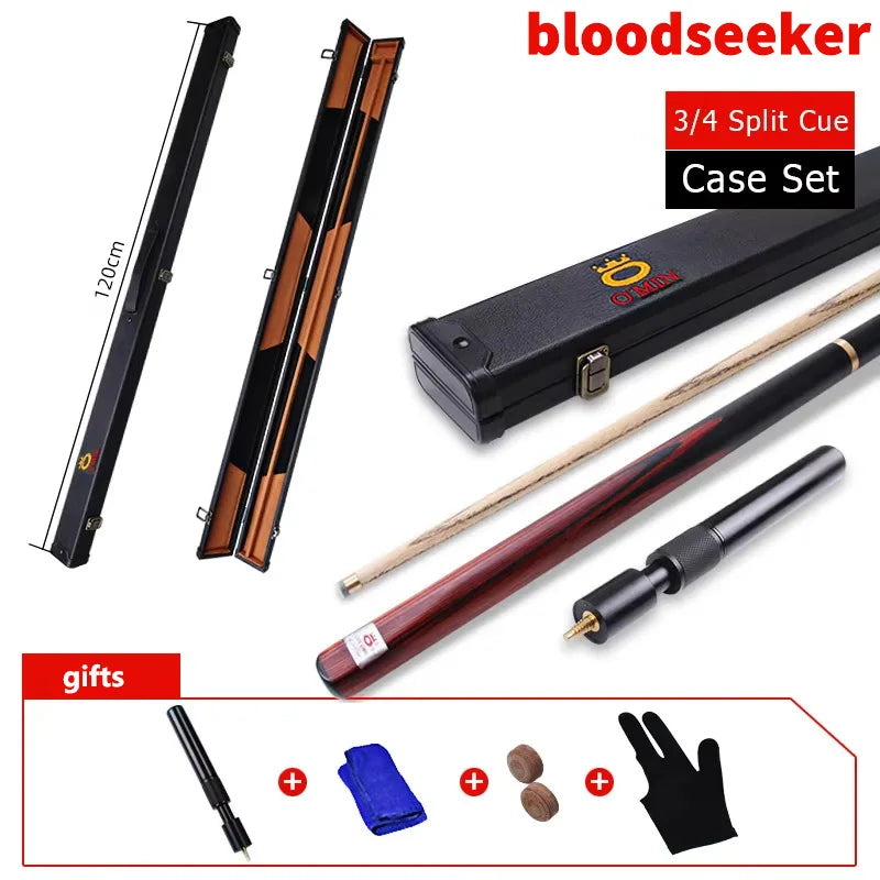Omin-Billiard Cue Snooker Stick Blood Sandalwood Ash Wood Shaft 3/4 Split One Piece Cues Tip Size 9.5 10 11.5mm With Extender