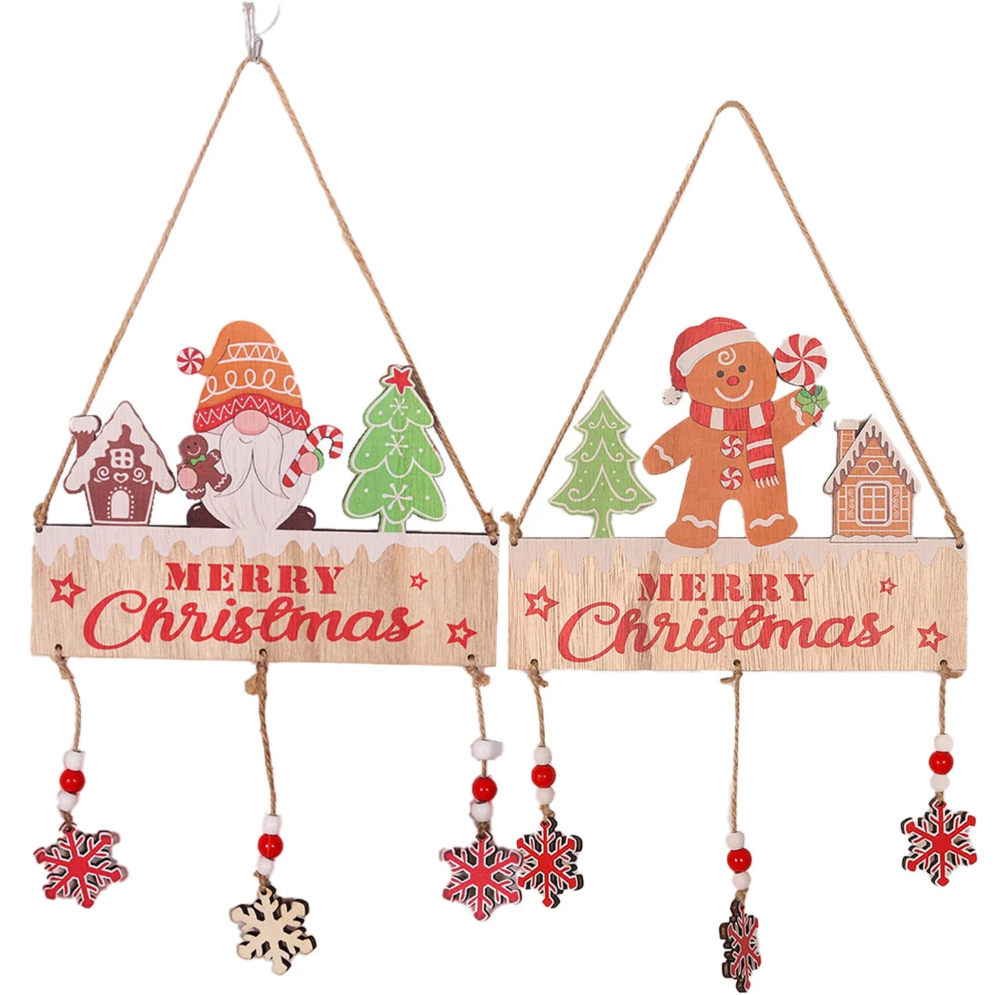2PCS Christmas Wooden Ornaments, Christmas Crafts for Kids, Wood Slices Crafts Supplies,Xmas Holiday Party Decoration