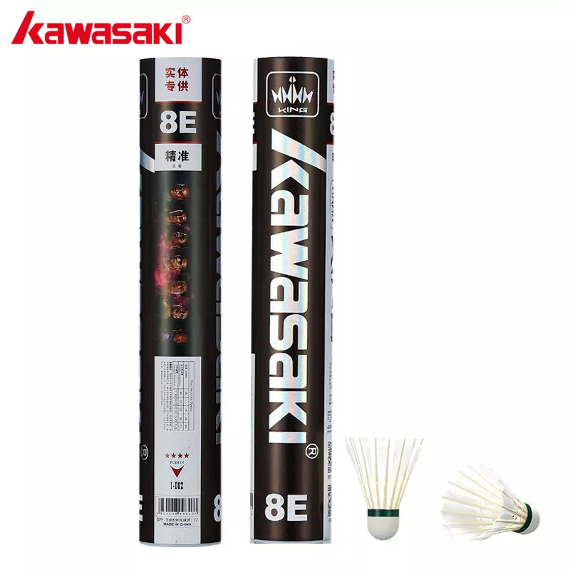 Kawasaki Badminton Shuttlecock King 8E Goose Feather Badminton Shuttlecock Training Sports Speed 76 77 Badminton Ball