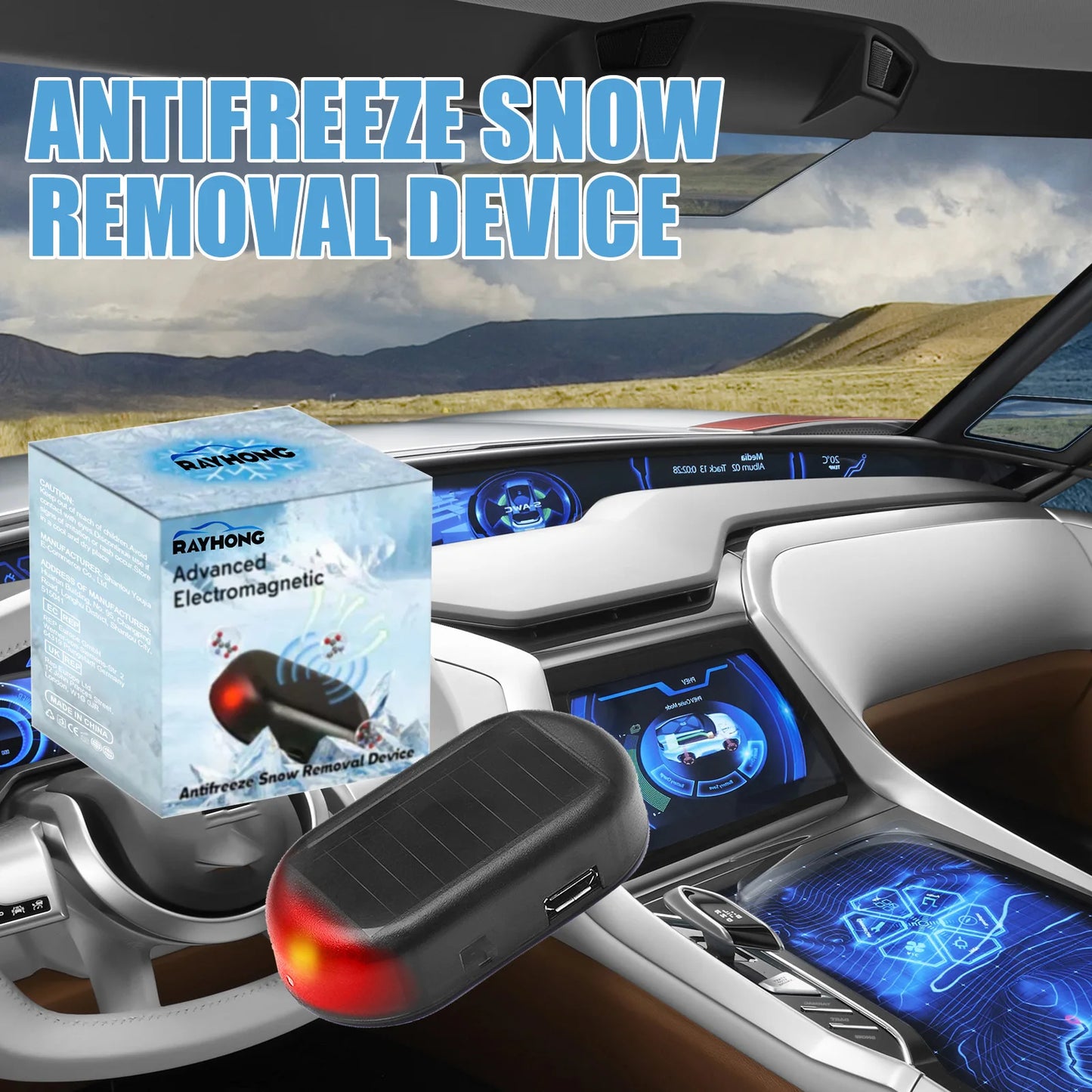 Car Winter Snow Removal Electric Device Electromagnetic Wave Ice Remover Frost Cleaning Antifreeze Microwave Winter Supplies