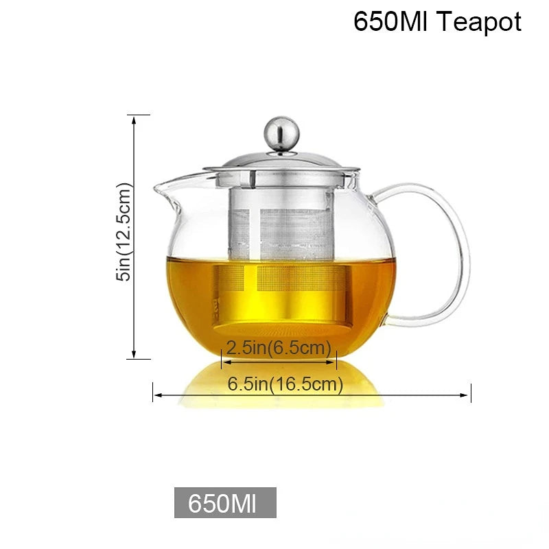 Dropshipping Heat Resistant Glass Teapot Various Styles of Hot-Selling Tea Sets Clear Kettle Flower Puer Tea Infuser Pot