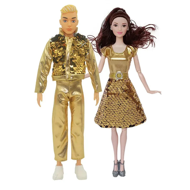 30cm Couple Doll Girlfriend & Boyfriend Ken Doll 1/6 Doll With Wheat Complexion Body Couple Outfit Parents Cosplay Toys Gifts