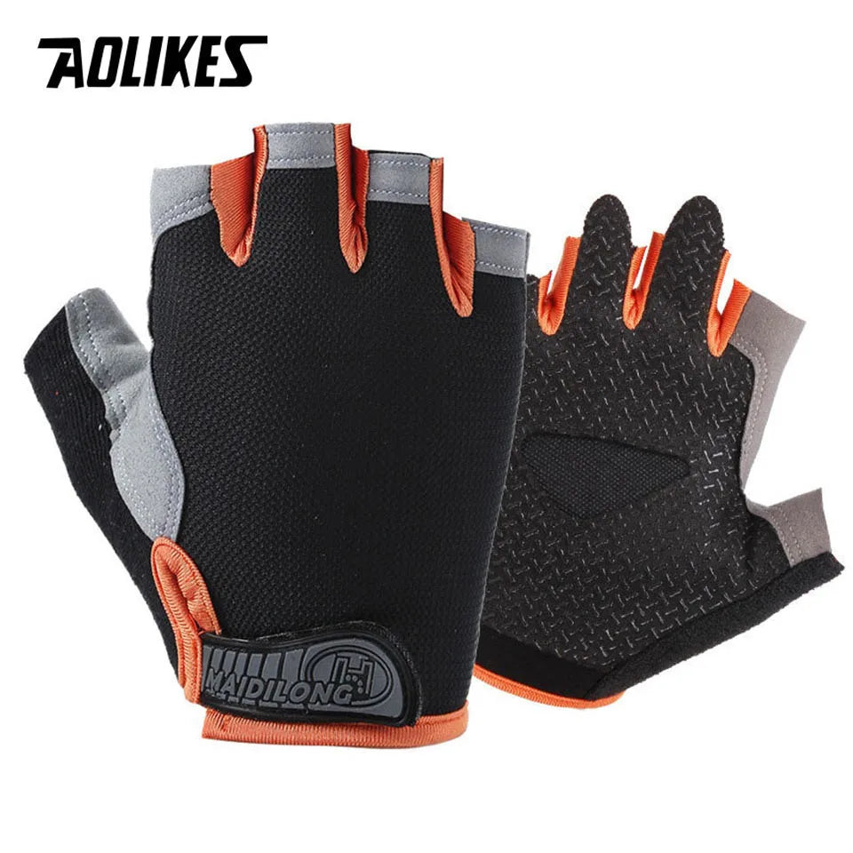 AOLIKES Cycling Gloves MTB Road Riding Gloves Anti-Slip Camping Hiking Gloves Gym Fitness Sports Bike Bicycle Glove Half Finger