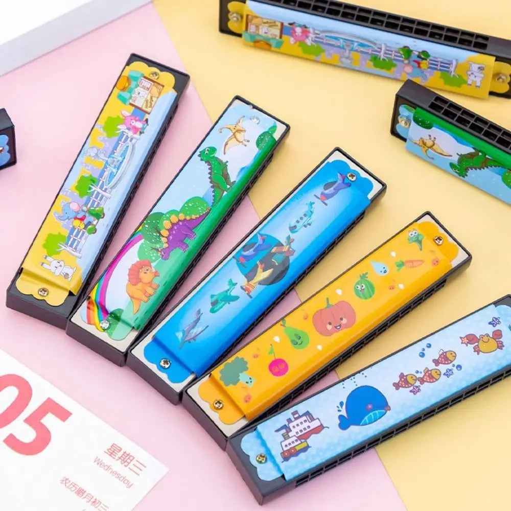 Metal Painted Harmonica 16 Holes Educational 16 Holes Harmonica Cute Montessori Mouth Organ Children Gift