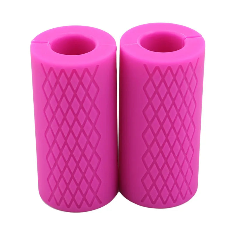 1Pair Dumbbell Thick Bar Handles Pull Up Weightlifting Support Silicon Anti-Slip Protect Pad Body Building Fitness Equipment