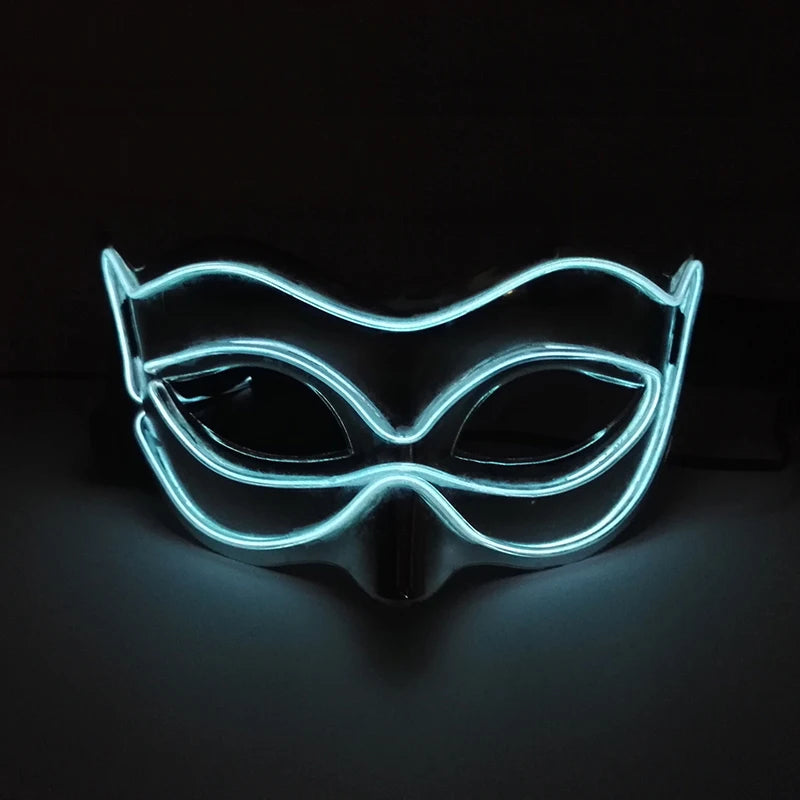 Halloween 10 Colors LED Neon El Wire Mask Cosplay Luminous Fox Mask Dance Party Dress Accessories
