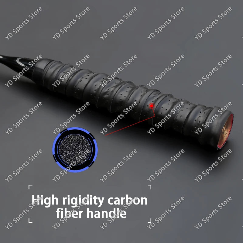 Super Light 8U Full Carbon Fiber Badminton Rackets With Bags String Professional Racket Strung Padel Sports