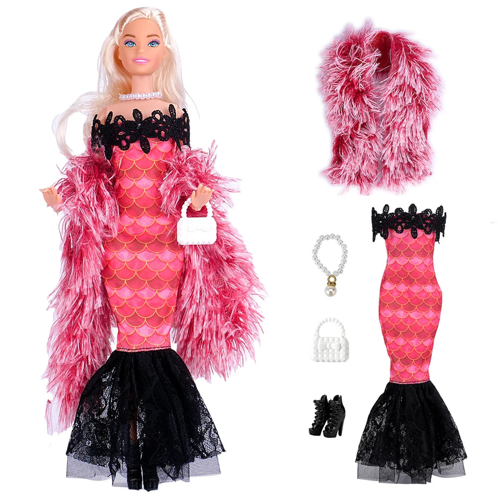 NK Pop Doll Clothes Mermaid Dress Fishtail Skirt Clothing for Barbie Clothes Doll Accessories Toy Gift JJ