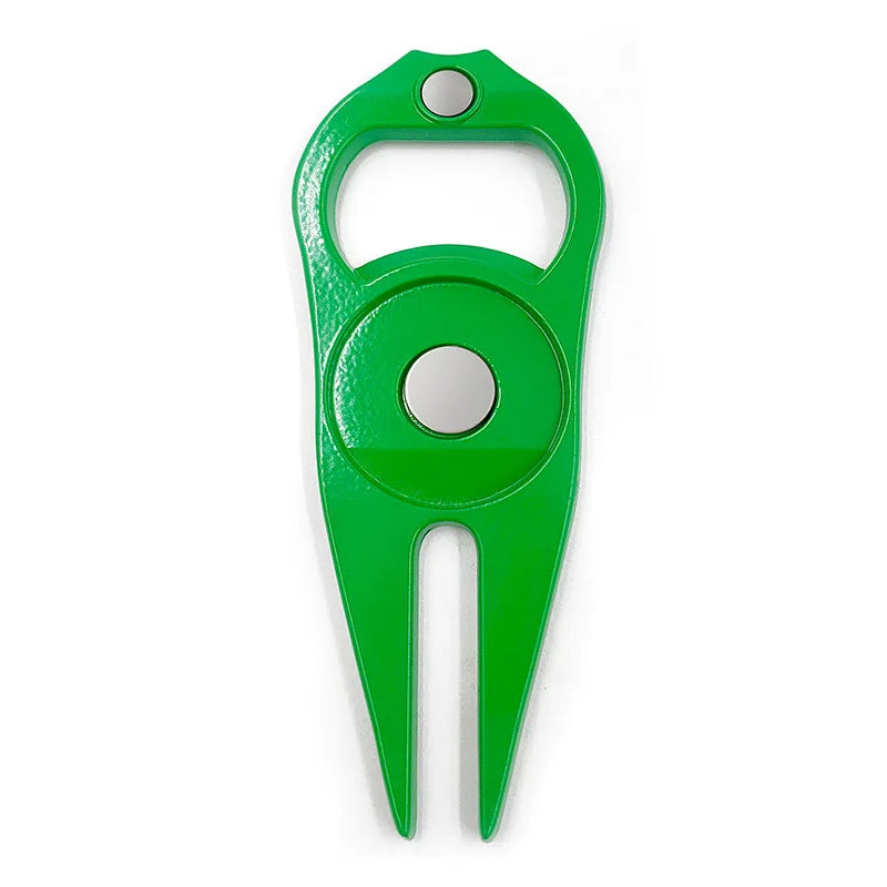 Golf Pitchfork Repair Tool, Pitch Groove Cleaner, Stainless Magnetic Ball Marker, Bottle Opener, Golf Accessories, 1Pc