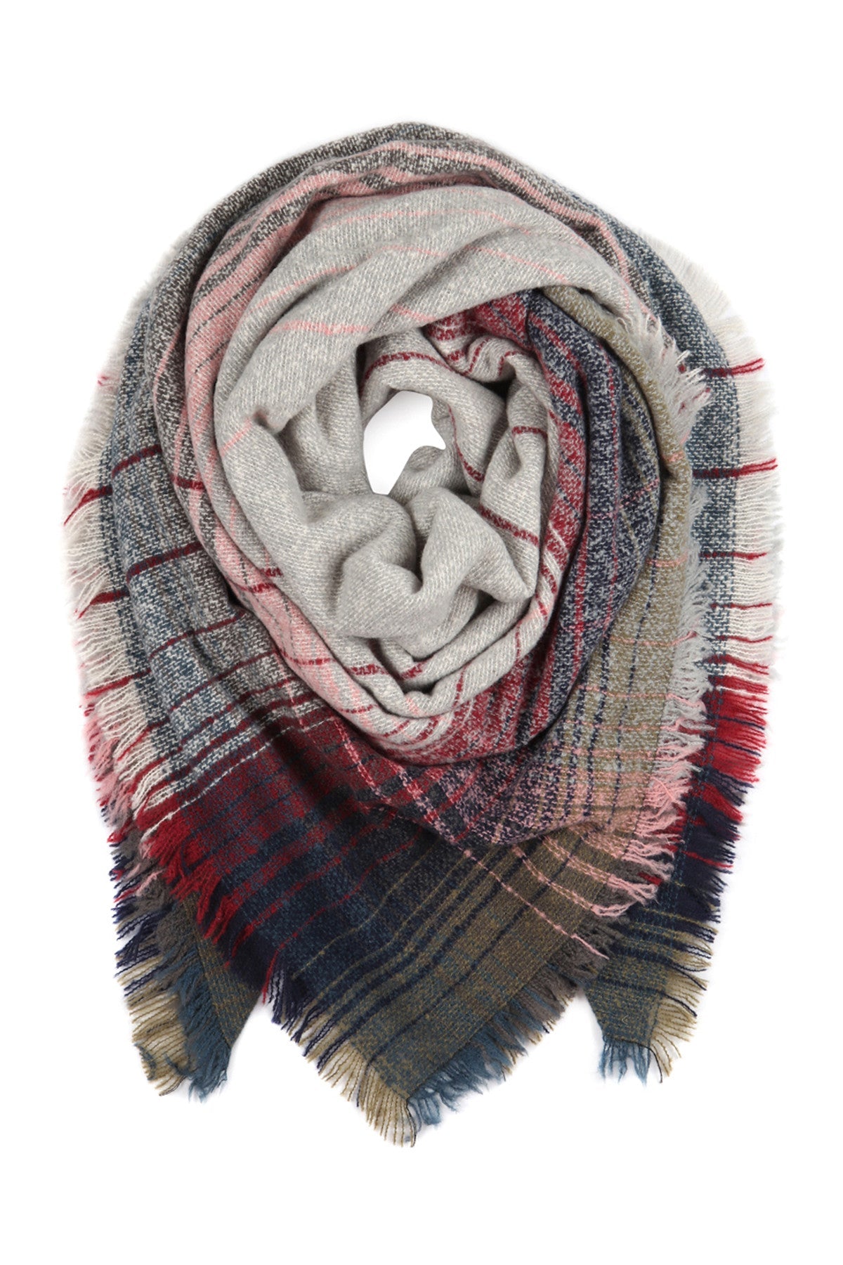 Hdf2913 - Multicolor Blanket Fringed Scarf