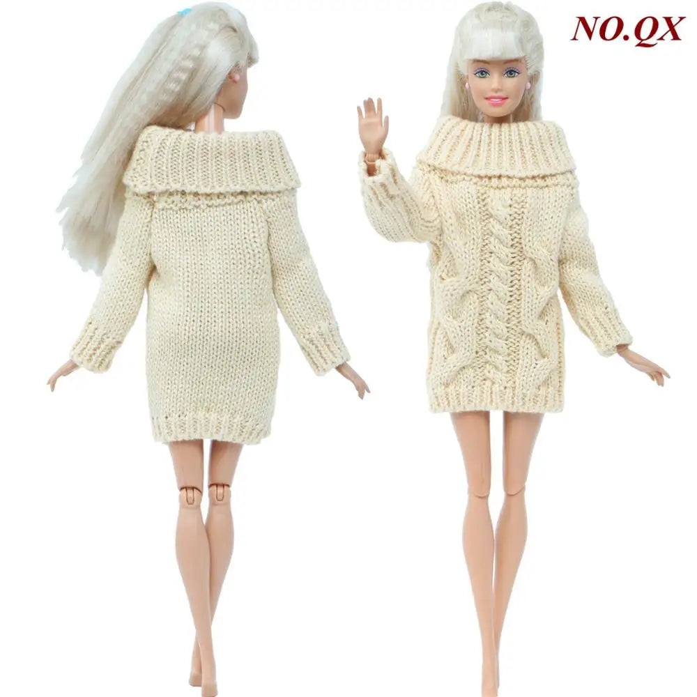 1 Pcs Handmade High Quality Doll Coat Dress Fur Clothes for Barbie Doll Winter Wear Leopard Outfit Doll Accessories Kids Toys