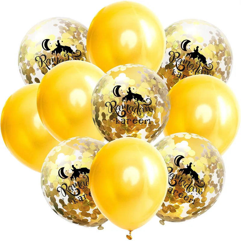 Eid Mubarak Balloon Ramadan Kareem Latex Ballon Islamic Muslim Confetti Balloon Ramadan Decoration Islam Aid Moubarak Air Globos