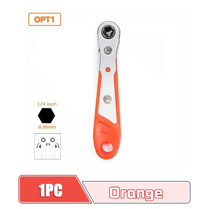 Hexagon Ratchet Spanner 1/4 Inch Mini Hex Quick Release Socket Tools Household Handle Repair Wrench Screwdriver Drill Bits Tools