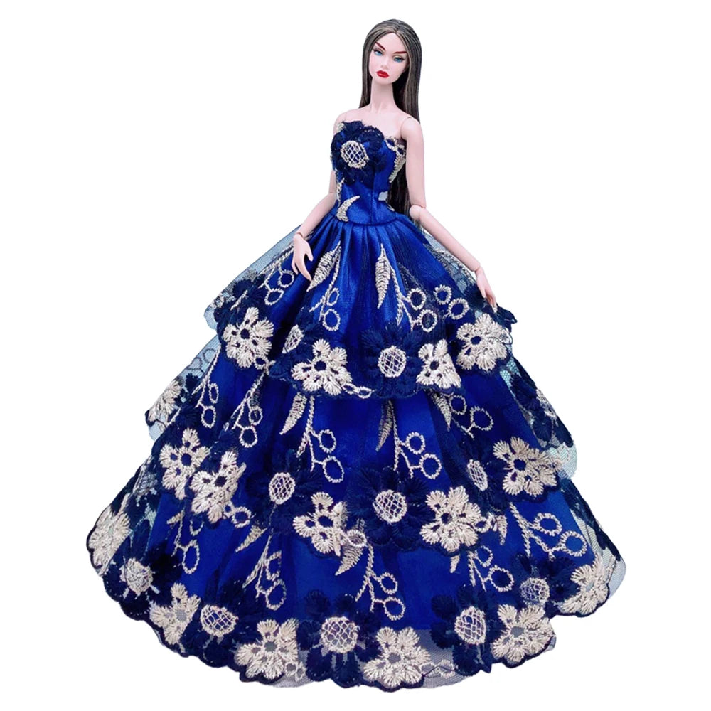 NK 1 Pcs 30CM Princess Wedding Dress Noble Party Gown for Barbie Doll Accessories Fashion Clothes Gift for Girl' 1/6 Doll Toy JJ