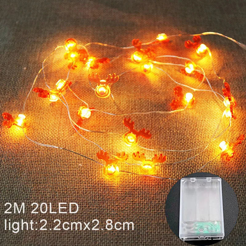 Christmas Fairy Light Christmas Light String Santa Claus Snowman Garland Light for Wedding Bedroom Christmas Tree Ornament