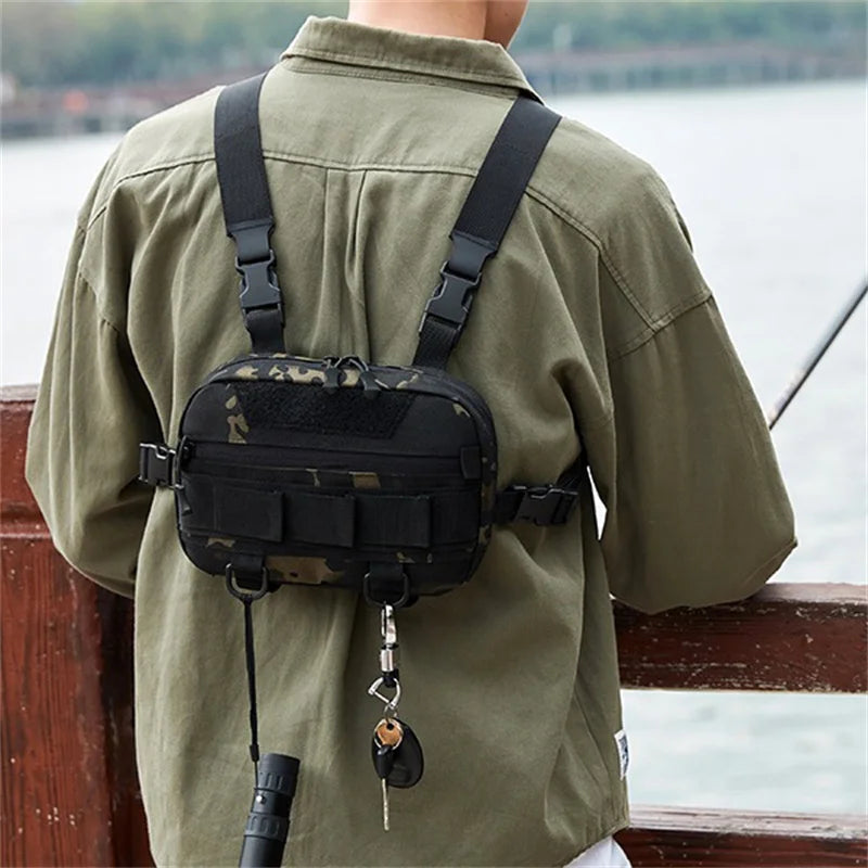 New Fishing Chest Bag Men Training Bags Waterproof Molle Nylon Climbing Camping Backpacks Outdoor Travel Vest Backpack Waist Bag