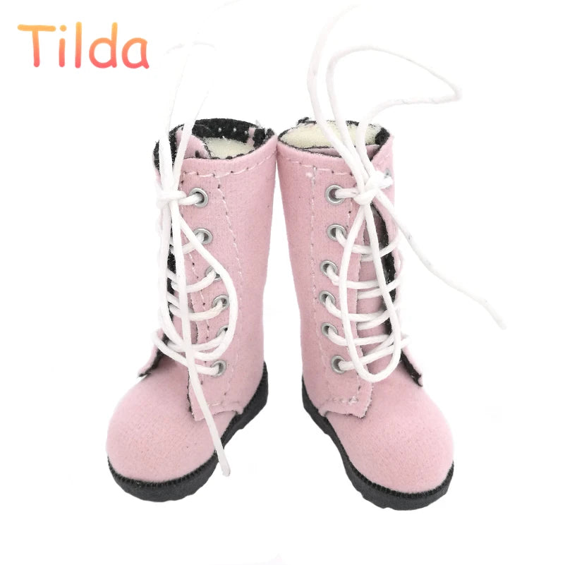 Tilda 3.2cm Doll Boots for Blythe Doll Toy,1/6 Mini Leather Dolls Shoes for Blyth Azone BJD,Casual Puppet Shoes Accessories