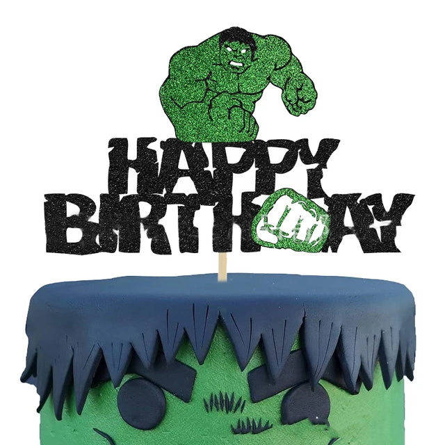 1set the Avengers Birthday Party Cake Topper Super Hero Spiderman Hulk Iron Man Cake Decoration for Kids Birthday Party Supplies