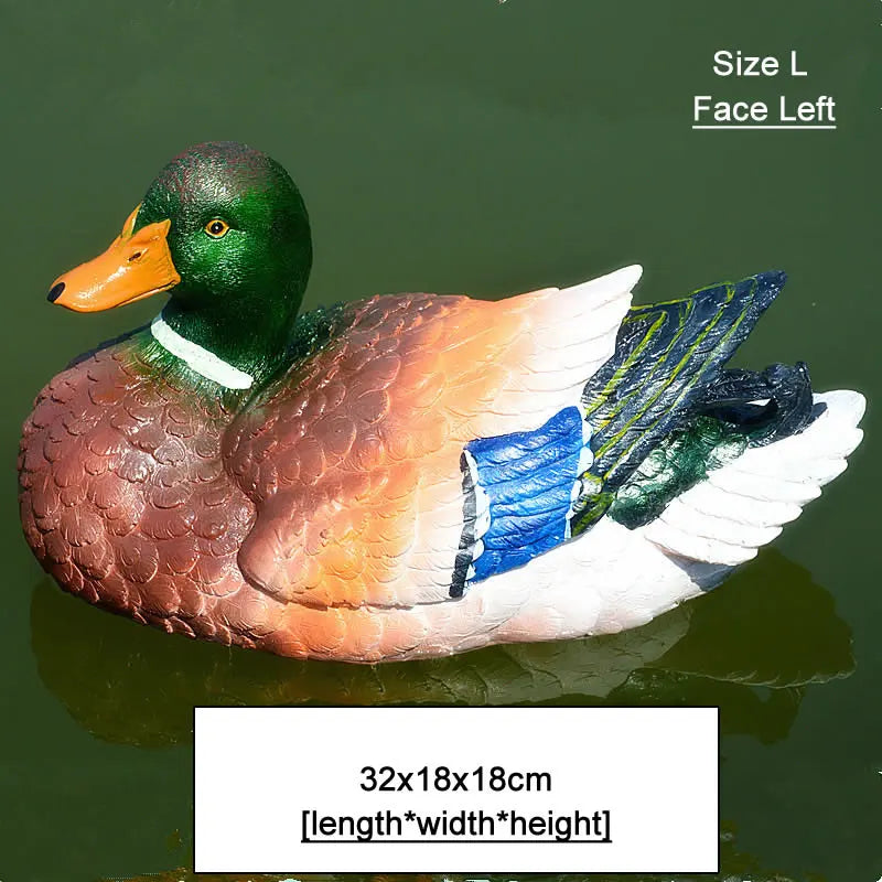 Cute Resin Floating Duck Statue Outdoor Garden Pond Fish Tank Decorative Swimming Wild Duck Sculpture for Garden Decor Ornament