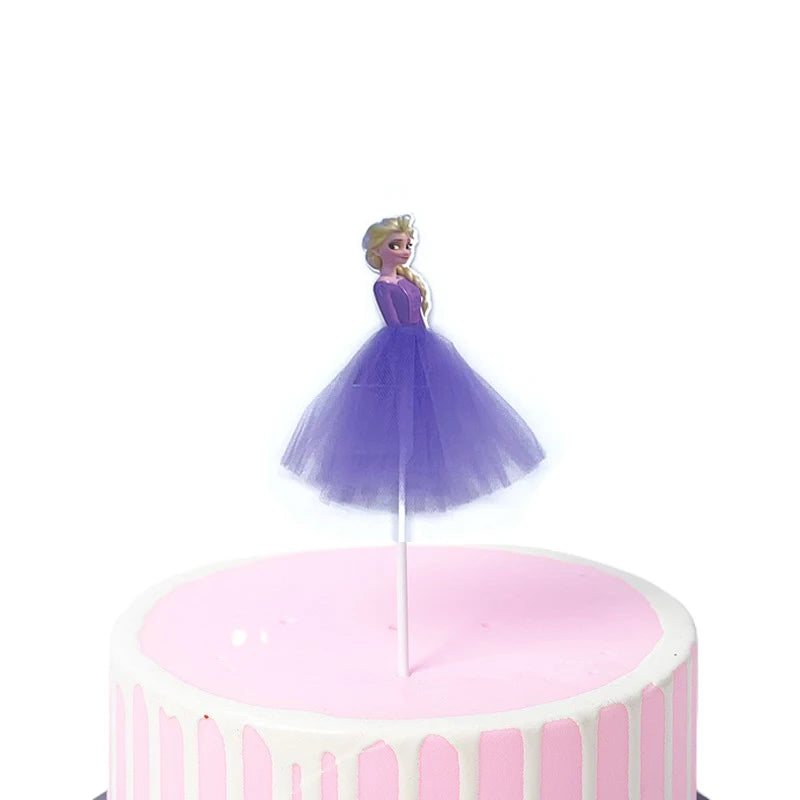 Disney Cake Topper Decoration Happy Birthday Party Snow White Cake Decor Frozen Elsa Birthay Supplies Ariel Sofia Princess Cake