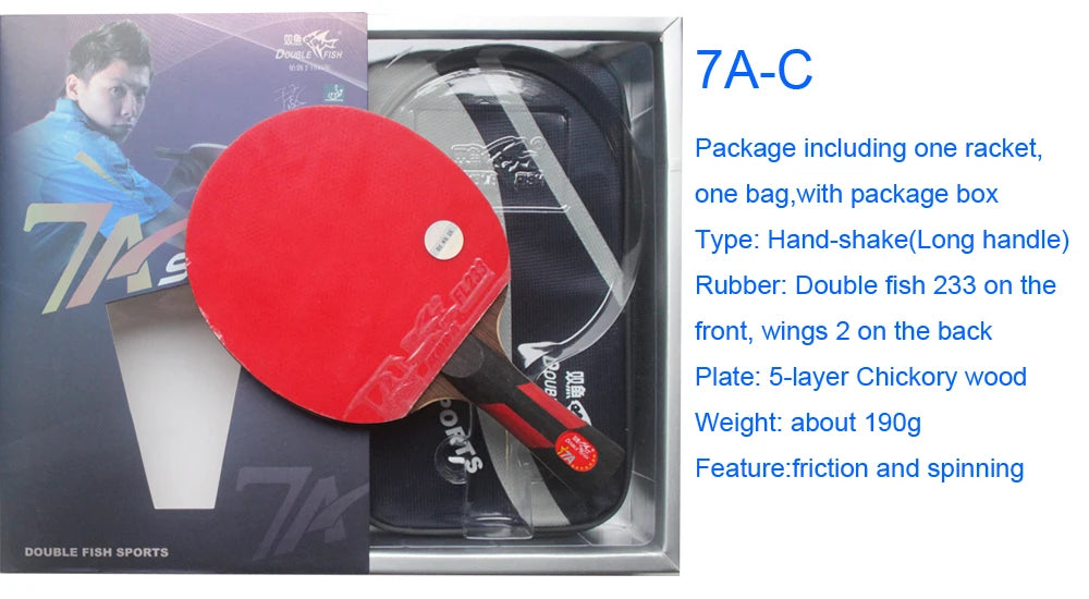 Original Double Fish 7A+C Table Tennis Rackets 8A+C 8 STARS Finished Product Table Tennis Racquet