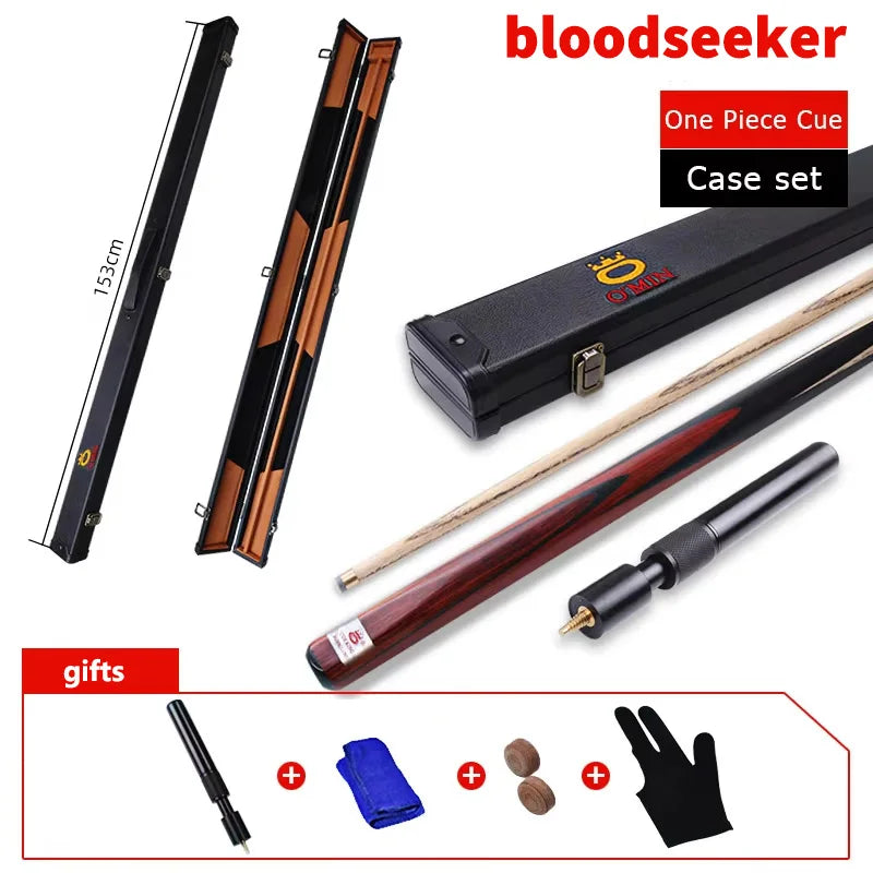 Omin-Billiard Cue Snooker Stick Blood Sandalwood Ash Wood Shaft 3/4 Split One Piece Cues Tip Size 9.5 10 11.5mm With Extender