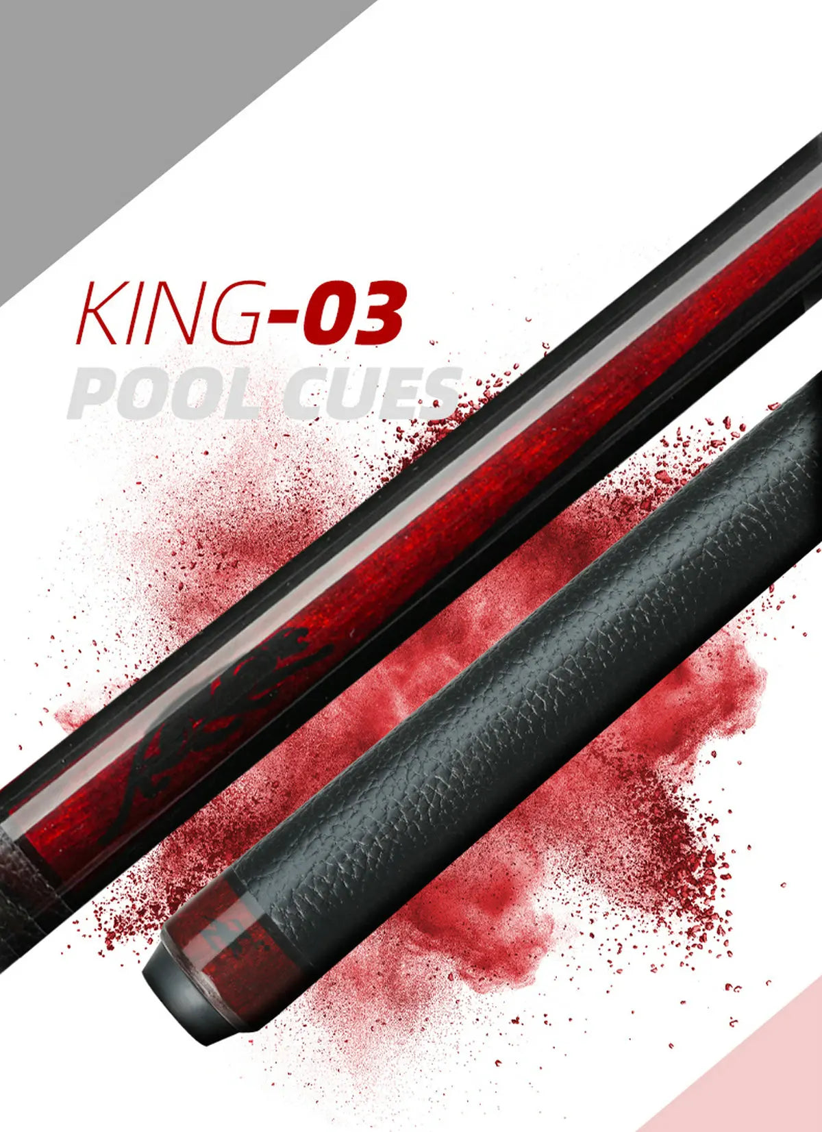 PREOAIDR 58" Magic King Black Technology 1/2 Billiard Pool Cue Stick 10.8mm/11.8mm/13mm + Extender